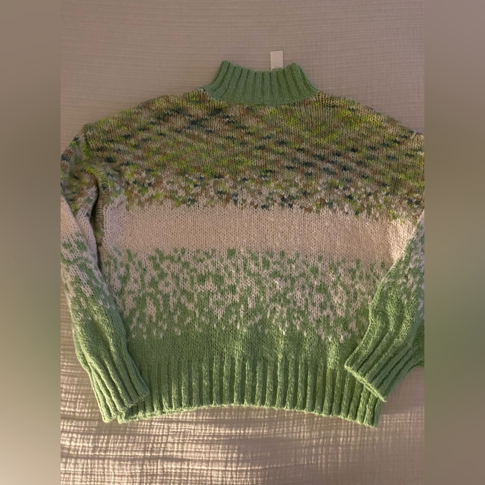 NWT Aerie Fair Isle Mockneck Sweater Size XL Beautiful - Picture 7 of 7